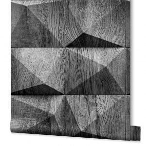 Ταπετσαρία τοίχου ξύλινα τουβλάκια γκρι-ανθρακί 34855  0,53 X10.05