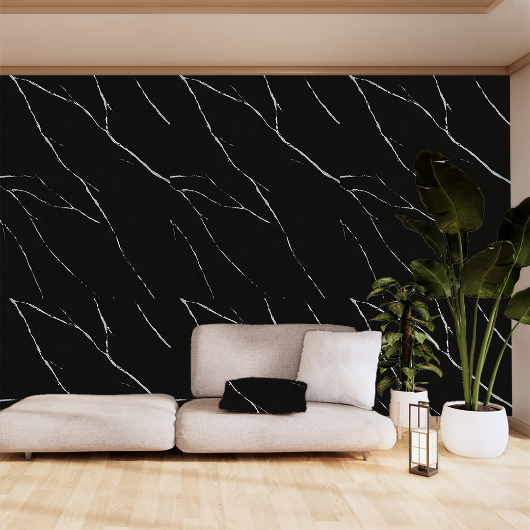 Pvc Wall Panel Carrara black 204  1,22m x 2,80m