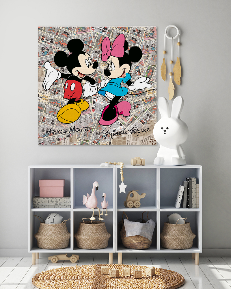 Παιδικός πίνακας σε καμβά Mickey & Minnie KNV0586