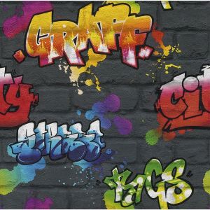 Νεανική ταπετσαρία τοίχου με γκράφιτι 237801