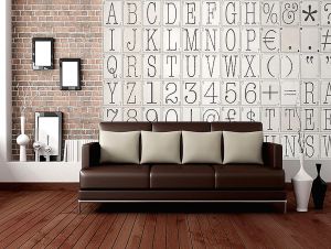 Collage ταπετσαριών με γράμματα 06 -  64τμχ (27x37cm)