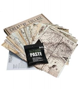 Collage ταπετσαριών με vintage χάρτες 04 - 64τμχ (27x37cm)