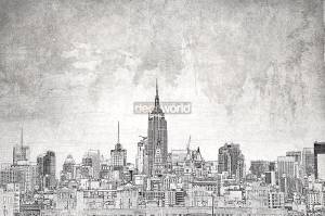 Ταπετσαρία τοίχου επιθυμητών διαστάσεων Empire State Building σε τσιμέντο 05271Q