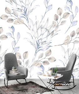 Ταπετσαρία τοίχου επιθυμητών διαστάσεων φλοράλ μπέζ και γκρί λουλούδια 07957Q