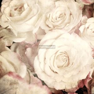 Ταπετσαρία τοίχου επιθυμητών διαστάσεων φλοράλ λευκά τριαντάφυλλα 07968Q