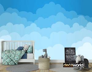 Παιδική ταπετσαρία τοίχου επιθυμητών διαστάσεων με σύννεφα 08041Q