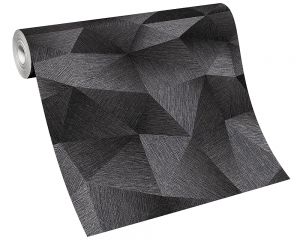 Ταπετσαρία Τοίχου Τρίγωνα 3D Εφέ Black 1021645 0,53cm x 10m