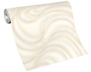 Μοντέρνα Ταπετσαρία Τοίχου Κύματα Cream 1022014 0,53cm x 10m