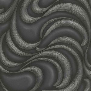 Μοντέρνα Ταπετσαρία Τοίχου Κύματα Black 1022015 0,53cm x 10m