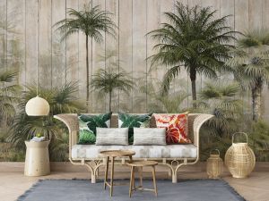 Tαπετσαρία τοίχου επιθυμητών διαστάσεων Sepia palm trees 30060Q