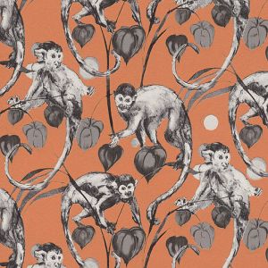 Ταπετσαρία Τοίχου Tropical Monkey Πορτοκαλί 379824 cm x 10.05 m