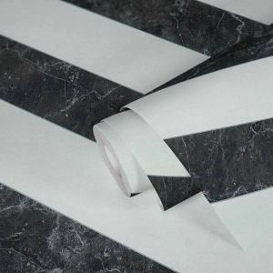 Ταπετσαρία Τοίχου Marble Stripe Μαύρο 379921 cm x 10.05 m