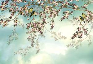 Φωτοταπετσαρία τοίχου με λουλούδια Sakura έτοιμων διαστάσεων 8-213 (3.68M x 2.54Υ)
