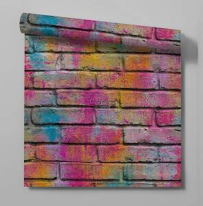 Παιδική ταπετσαρία τοίχου με πολύχρωμο τούβλο 361001