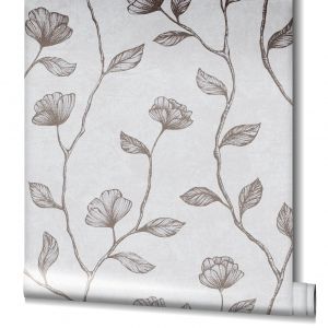 Ταπετσαρία τοίχου Floral Μεταλλικό Γκρι-Μπρονζέ 34801 0,53x10.05m