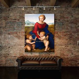Αναγεννησιακός πίνακας σε καμβά με γυναίκα και παιδιά KNV231