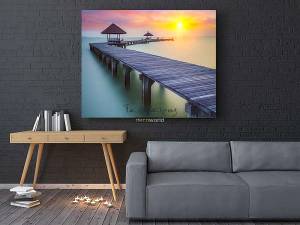 Πίνακας σε καμβά θάλασσα με ηλιοβασίλεμα KNV23