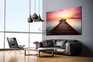 Πίνακας σε καμβά θάλασσα με ηλιοβασίλεμα KNV251