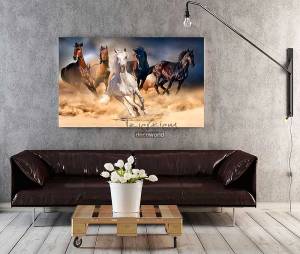 Πίνακας σε καμβά με άλογα KNV389
