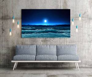 Πίνακας σε καμβά θάλασσα με φεγγάρι KNV425