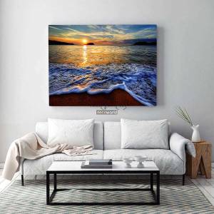Πίνακας σε καμβά ηλιοβασίλεμα με θάλασσα KNV42