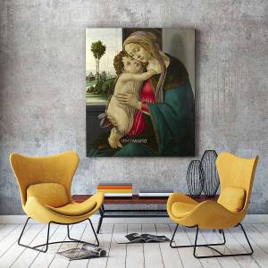 Αναγεννησιακός πίνακας σε καμβά με γυναίκα και παιδί KNV69
