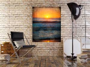 Πίνακας σε καμβά θάλασσα με ηλιοβασίλεμα KNV80