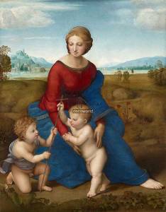 Αναγεννησιακός πίνακας σε καμβά με γυναίκα και παιδιά KNV85