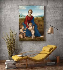 Αναγεννησιακός πίνακας σε καμβά με γυναίκα και παιδιά KNV85