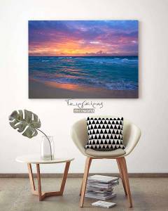 Πίνακας σε καμβά θάλασσα με ηλιοβασίλεμα KNV94