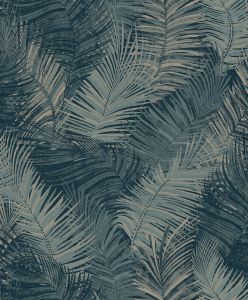 Ταπετσαρία Τοίχου Tropical Leaf Μπλε L93401 53 cm x 10.05 m