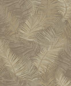 Ταπετσαρία Τοίχου Tropical Leaf Κρεμ Χρυσό L93407 53 cm x 10.05 m