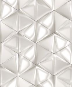 Ταπετσαρία Τοίχου Polygon Λευκή M34900 53 cm x 10 m