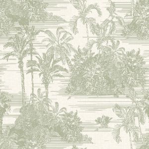 Ταπετσαρία Τοίχου Palm Island Πράσινο Κρεμ M37304 53 cm x 10.05 m