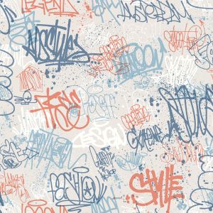 Ταπετσαρία Τοίχου Νεανική Graffiti Μπλε  M51301 53 cm x 10 m