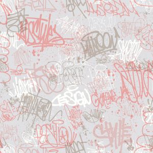Ταπετσαρία Τοίχου Νεανική Graffiti Ροζ  M51303 53 cm x 10 m