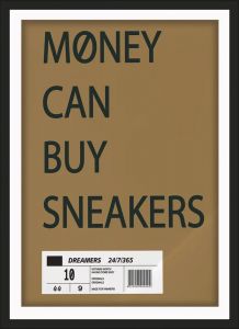 Ξύλινο Κάδρο Money Can Buy Sneakers 30X40cm SNK127