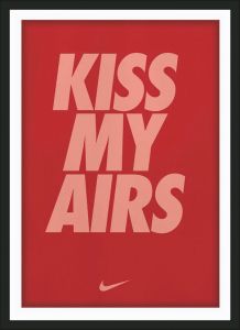 Ξύλινο Κάδρο Kiss My Airs_ Red 30X40cm SNK131