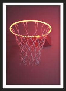 Ξύλινο Κάδρο Neon Basket Rim 30X40cm SNK192