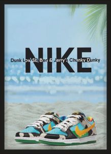 Ξύλινο Κάδρο Dunk Low Ben & Jerrys Sneaker 30X40cm SNK32
