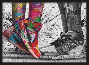 Ξύλινο Κάδρο Graffiti Sneakers  30X40cm SNK70
