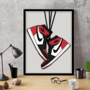 Ξύλινο Κάδρο Air Jordan Sneakers 30X40cm SNK80