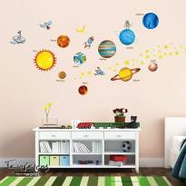 Παιδικά αυτοκόλλητα τοίχου Πλανήτες Και Αστεράκια stick657