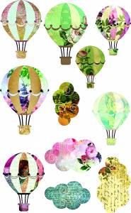 Collage Hot Air Balloons - Stick854