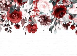 Φωτοταπετσαρία Τοίχου Ανθισμένα Λουλούδια Ροζ-Κόκκινο Έτοιμων Διαστάσεων DD825811