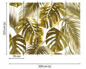 Φωτοταπετσαρία Τοίχου Palm Leaves Χρυσό Έτοιμων Διαστάσεων DD475811