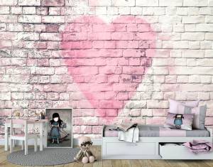 Ταπετσαρία τοίχου επιθυμητών διαστάσεων Καρδιά σε τοίχο 08309q