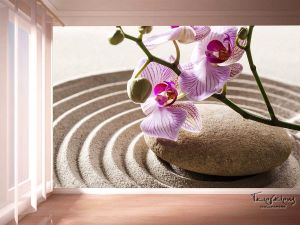 Ταπετσαρία τοίχου επιθυμητών διαστάσεων φλοράλ άμμος με λουλούδι 05438Q