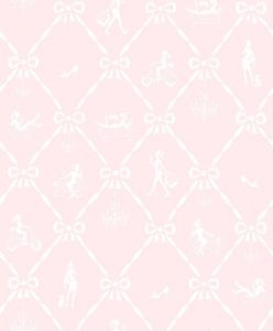 Παιδική ταπετσαρία τοίχου ροζ με φιογκάκια JR3102