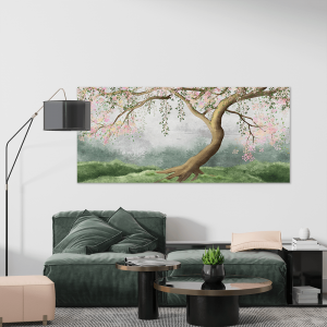 Πίνακας σε καμβά Δέντρο με ροζ λουλούδια KNV1667